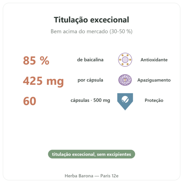 Escutelária Baicalensis 500mg – Dynveo – 60 cápsulas benefícios e dados principais Paris Herba Barona