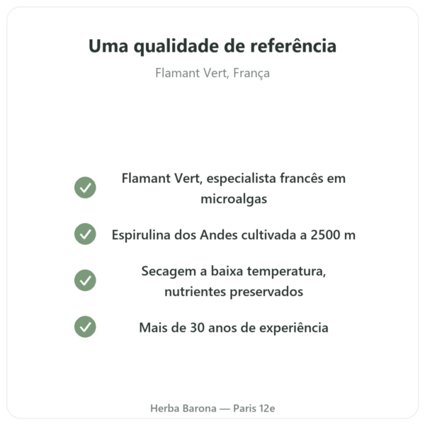 Espirulina Flamant Vert – 300 + 60 comprimidos (20% oferta) qualidade Paris Herba Barona