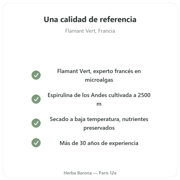 Espirulina Flamant Vert – 300 + 60 Comprimidos (20% de regalo) calidad Paris Herba Barona