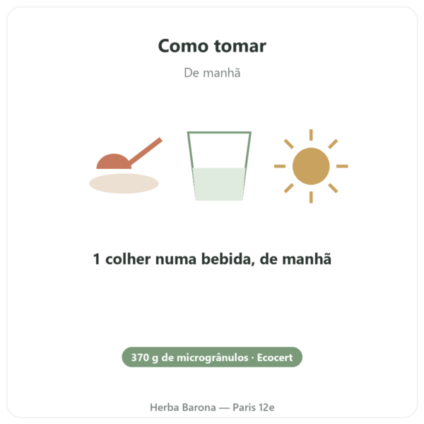 Espirulina – Flamant Vert – micro-grânulos 370 g – Ecocert modo de uso e dosagem Paris Herba Barona
