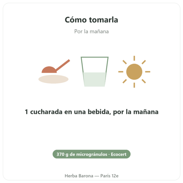 Espirulina – Flamant Vert – Micro-gránulos 370 g – Ecocert modo de empleo y dosis Paris Herba Barona