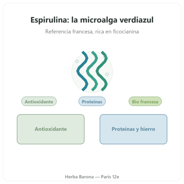 Espirulina Francesa BIO Dynveo – 90 comprimidos – Francia presentación Paris Herba Barona