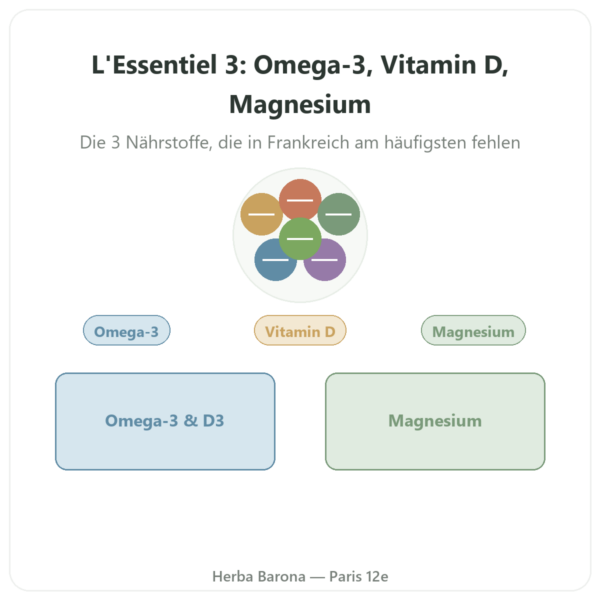 Essentials 3 Omega-3 Vitamin D Magnesium – Dynveo – 60 Kapseln Vorstellung Paris Herba Barona