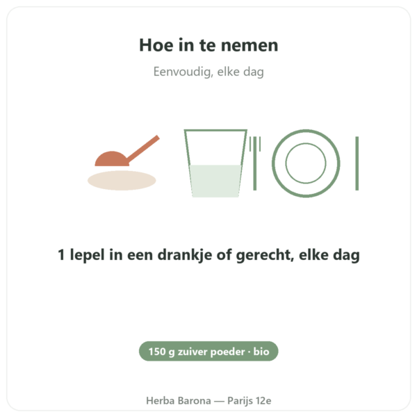 Biologisch Fenegriek Poeder Ayur-vana 150 g gebruiksaanwijzing en dosering Paris Herba Barona