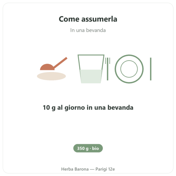 Fibra d'Acacia bio Dynveo Polvere 350 g modo d'uso e dosaggio Paris Herba Barona