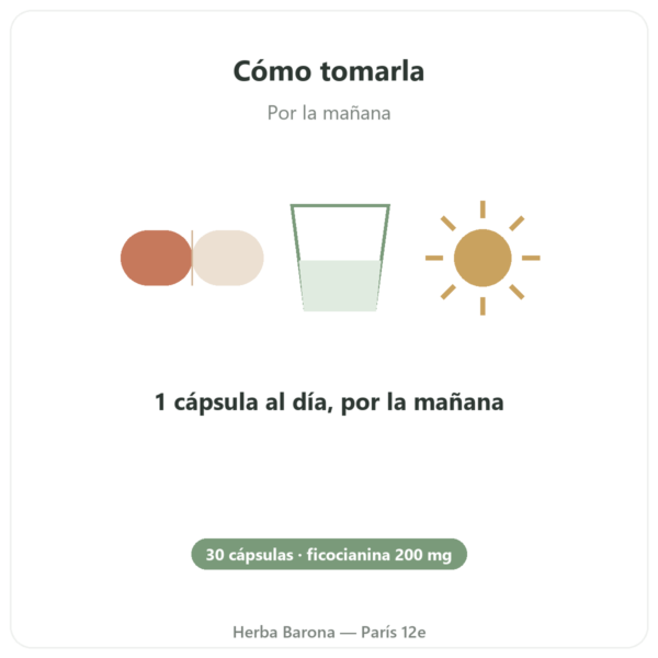 Ficocianina 200 mg – Life's Code – 30 Cápsulas modo de empleo y dosis Paris Herba Barona