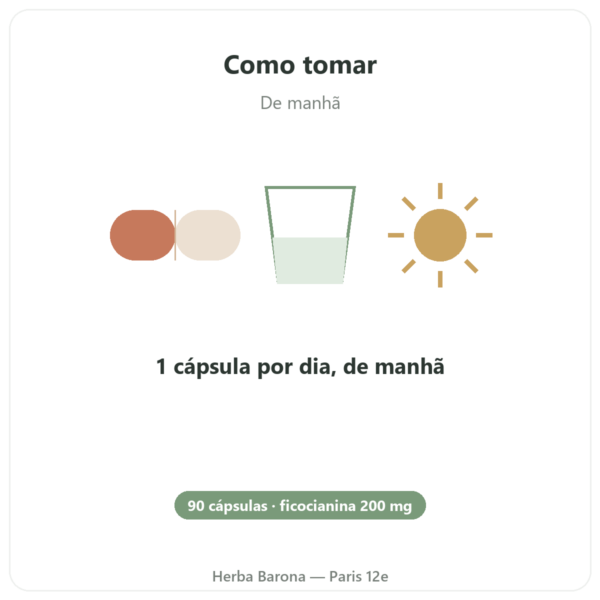 Ficocianina 200 mg – Life's Code – 90 Cápsulas – Comprar modo de uso e dosagem Paris Herba Barona
