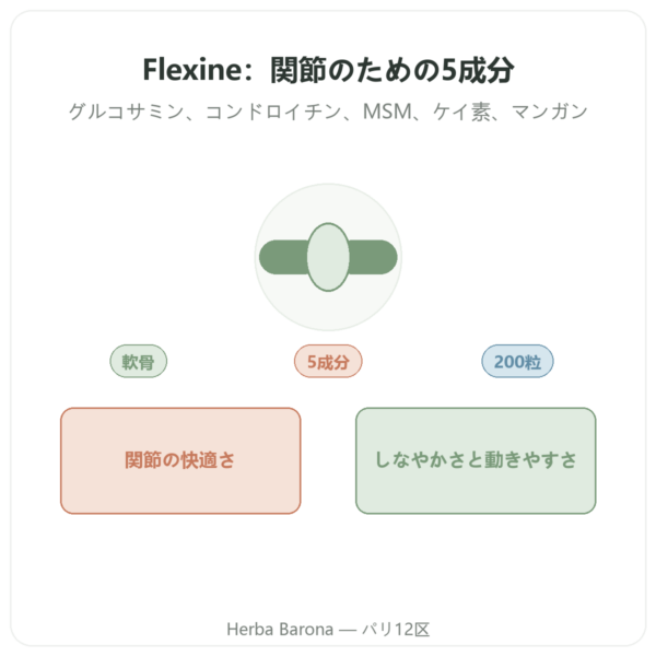 Flexine – Form’Axe – 200カプセル – 関節 presentation Paris Herba Barona