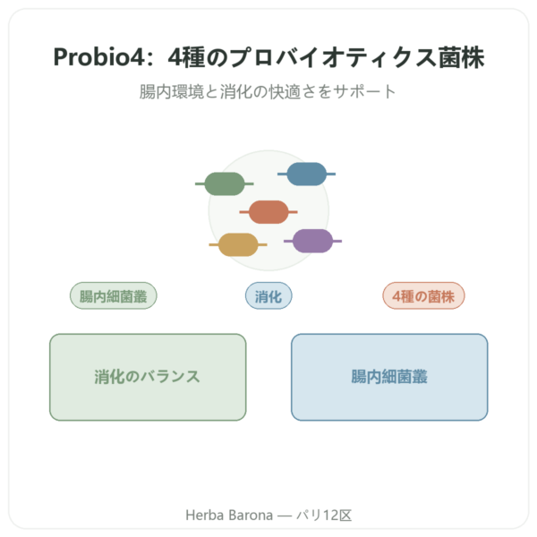 Probio4 – Dynveo – 28カプセル presentation Paris Herba Barona