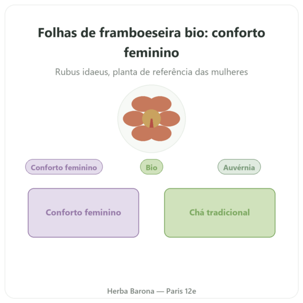 Folhas de Framboeseira Bio – Les Jardins de Gaïa – 50 g apresentação Paris Herba Barona