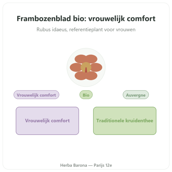 Frambozenbladeren Bio – Les Jardins de Gaïa – 50 g presentatie Paris Herba Barona