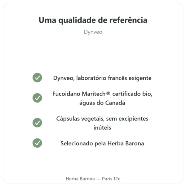 Fucoidano BIO Dynveo 250 mg 60 cápsulas qualidade Paris Herba Barona