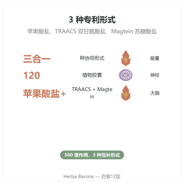 镁 360 复合配方 – Dynveo – 120 粒胶囊 功效与数据 Paris Herba Barona