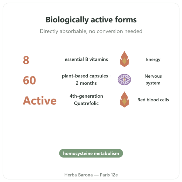 Fully Active B Complex with Quatrefolic - 60 Capsules - Doctor's Best benefits and key facts Paris Herba Barona