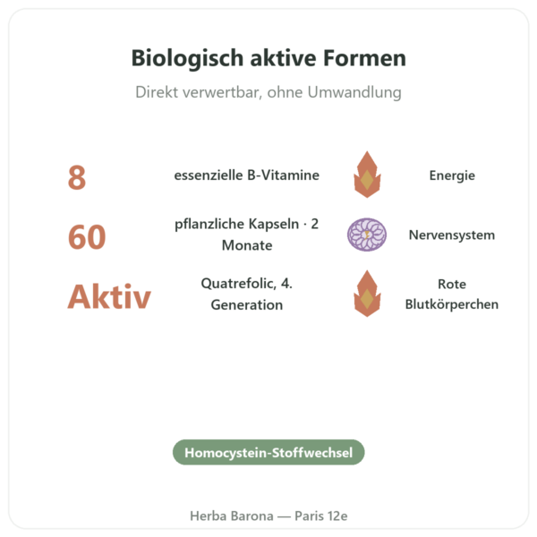 Fully Active B-Komplex Quatrefolic – 60 Kapseln – Doctor's Best Vorteile und Fakten Paris Herba Barona
