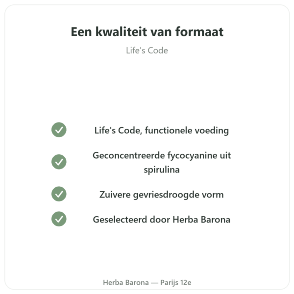 Fycocyanine 200mg – Life's Code – 30 capsules kwaliteit Paris Herba Barona