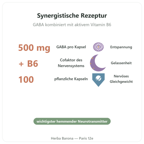 GABA 500 mg + Vitamin B-6 – Now Foods – 100 pflanzliche Kapseln Vorteile und Fakten Paris Herba Barona