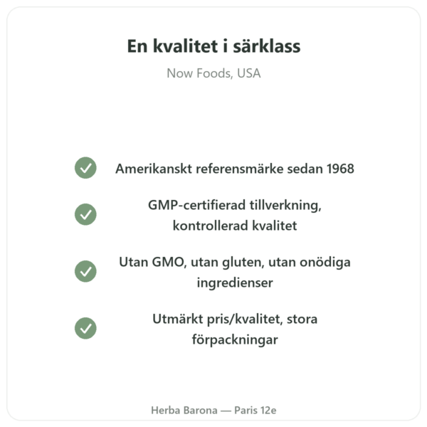 GABA 750 mg – NOW Foods – 100 vegetabiliska kapslar kvalitet Paris Herba Barona