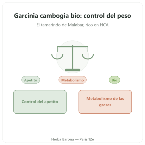Garcinia cambogia BIO (ácido hidroxicítrico) – Dynveo – 90 cápsulas presentación Paris Herba Barona