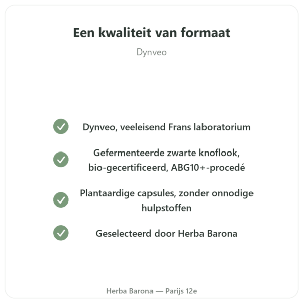 Gefermenteerde Zwarte Knoflook Bio – Dynveo – 60 capsules kwaliteit Paris Herba Barona