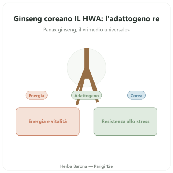 Ginseng Coreano 50 Capsule 500mg IL HWA Corea – Adattogeno presentazione Paris Herba Barona