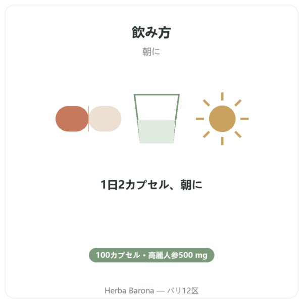 高麗人参 100カプセル 500mg IL HWA 韓国産 – アダプトゲン directions and dosage Paris Herba Barona