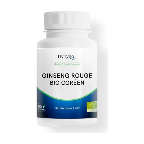 Ginseng Rouge Bio Coreen Dynveo 200mg 60 gelules Paris Herba Barona