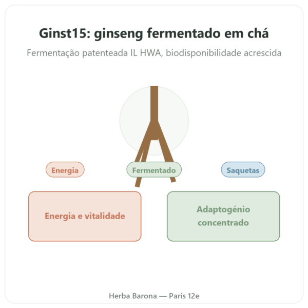 Ginst15: o Chá de Ginseng fermentado IL HWA – 30 saquetas apresentação Paris Herba Barona