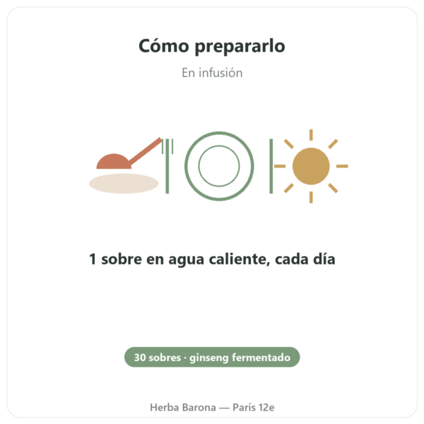 Ginst15: el Ginseng Té Fermentado IL HWA – 30 Sobres modo de empleo y dosis Paris Herba Barona