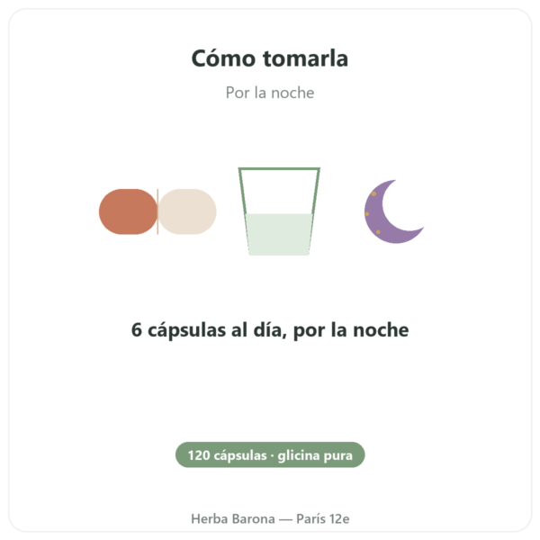 Glicina Cristalizada – Nutrimuscle – 120 Cápsulas modo de empleo y dosis Paris Herba Barona