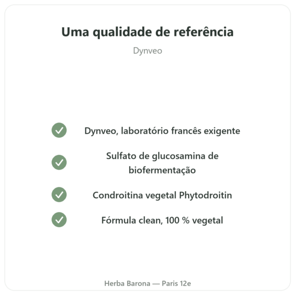 Glucosamina-Condroitina vegetal 180 cápsulas – Dynveo qualidade Paris Herba Barona