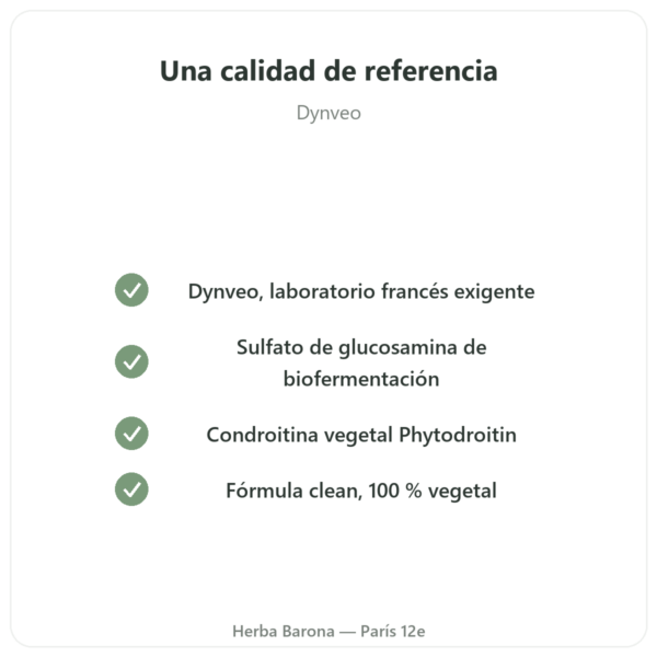 Glucosamina-condroitina vegetal 180 cápsulas – Dynveo calidad Paris Herba Barona