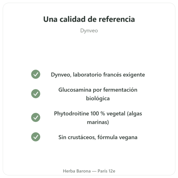 Glucosamina y Condroitina – 60 cápsulas – Dynveo calidad Paris Herba Barona