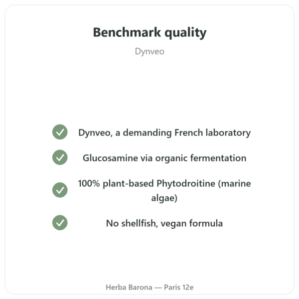 Glucosamine & Chondroitin (Vegan) – Dynveo – 60 Capsules quality Paris Herba Barona