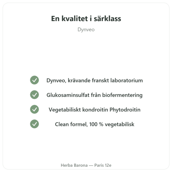 Glukosamin-kondroitin vegetabilisk 180 kapslar – Dynveo kvalitet Paris Herba Barona