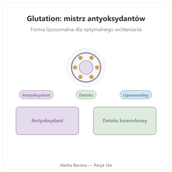 Glutation liposomalny – Dynveo – 150 mg – 60 kapsułek prezentacja Paris Herba Barona