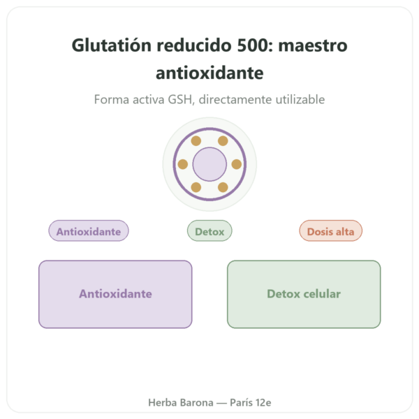 Glutatión Reducido 500 mg – 60 Cápsulas – Jarrow Formulas presentación Paris Herba Barona