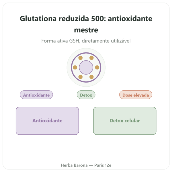 Glutationa Reduzida 500mg 60 Cápsulas Jarrow Formulas apresentação Paris Herba Barona