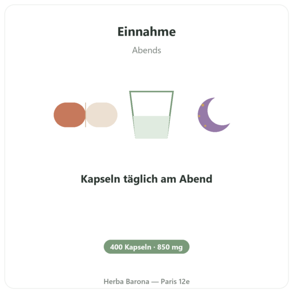 Glycin kristallin – Nutrielement – 400 Kapseln – Schlaf & Regeneration Anwendung und Dosierung Paris Herba Barona