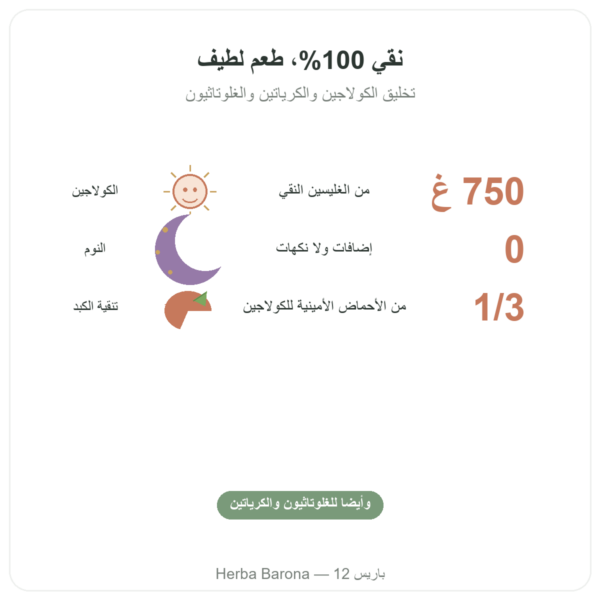 غليسين متبلور بودرة 750غ – Nutrimuscle الفوائد والمعطيات الرئيسية Paris Herba Barona