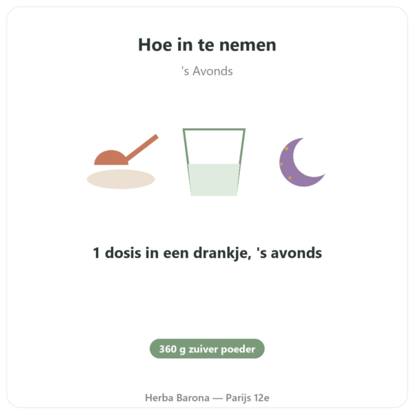 Glycine Kristallijn Poeder 360g - Nutrimuscle gebruiksaanwijzing en dosering Paris Herba Barona