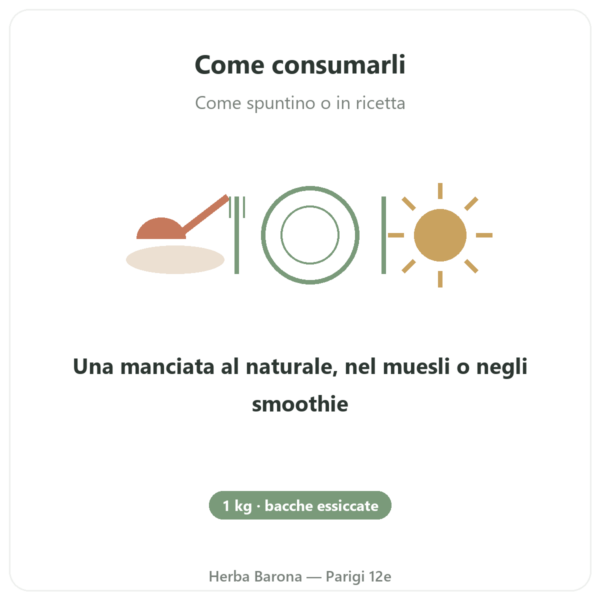 Goji del Tibet – 1 x 1 kg modo d'uso e dosaggio Paris Herba Barona