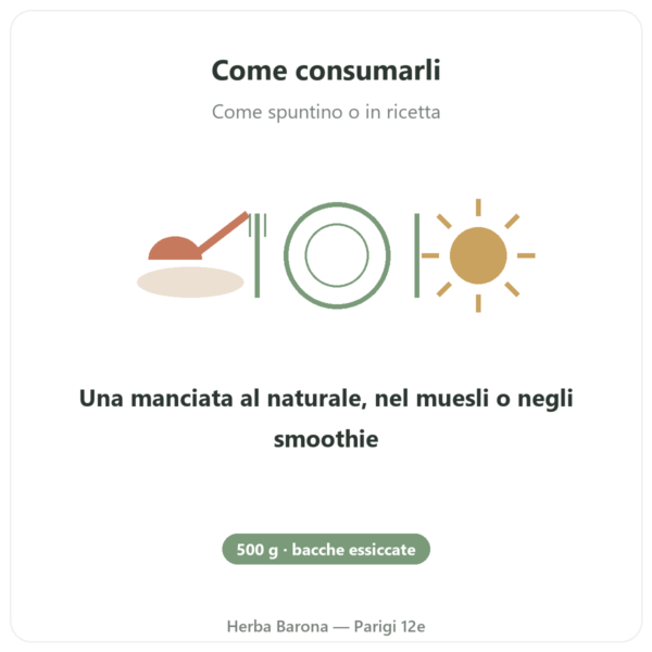 Goji del Tibet – 1 x 500 g modo d'uso e dosaggio Paris Herba Barona