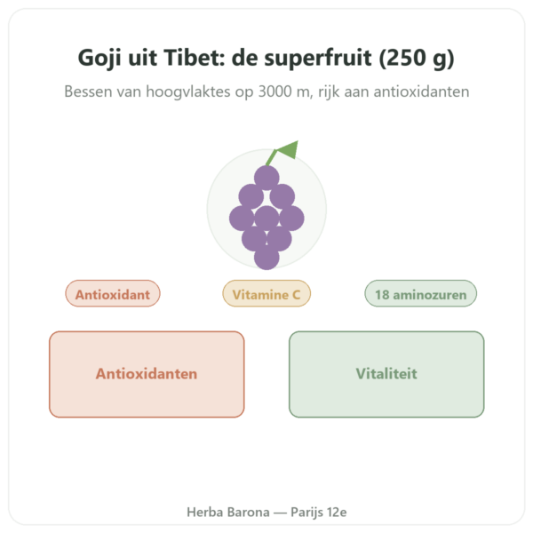 Goji uit Tibet – 1 X 250 g presentatie Paris Herba Barona