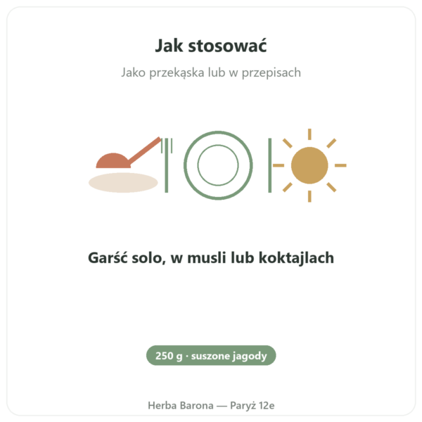 Goji z Tybetu – 1 x 250 g sposób użycia i dawkowanie Paris Herba Barona