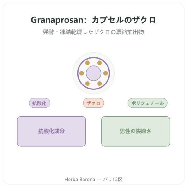 Granaprosan Dr Jacob's 100カプセル（ザクロ濃縮エキス） presentation Paris Herba Barona