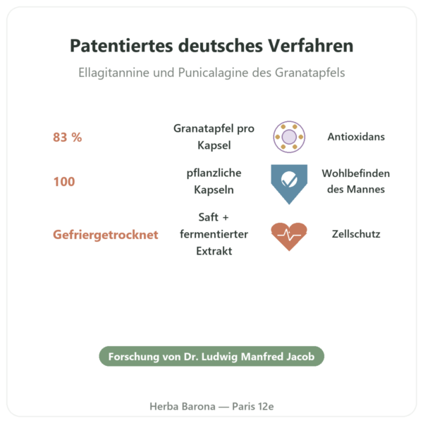 Granaprosan – Dr. Jacob's – 100 Kapseln (Granatapfel-Elixier in Kapselform) Vorteile und Fakten Paris Herba Barona