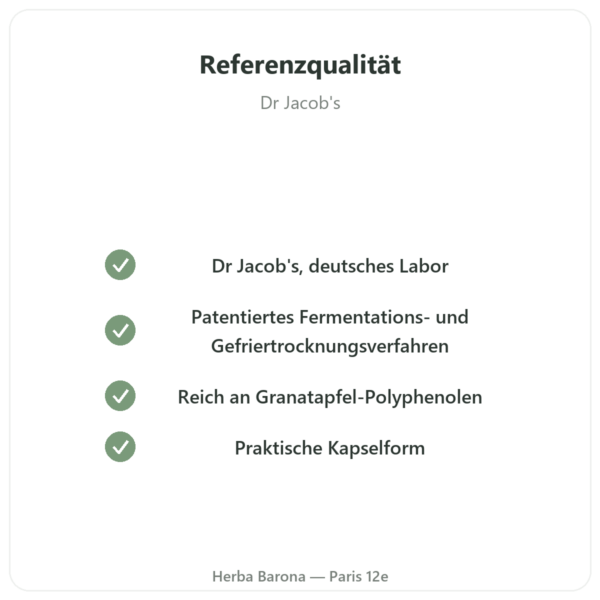 Granaprosan – Dr. Jacob's – 100 Kapseln (Granatapfel-Elixier in Kapselform) Qualität Paris Herba Barona