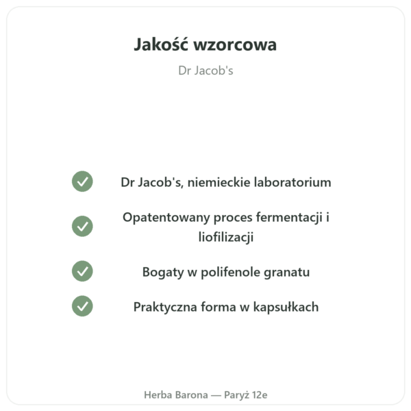 Granaprosan Dr Jacob's 100 kapsułek granat w Paryżu jakość Paris Herba Barona