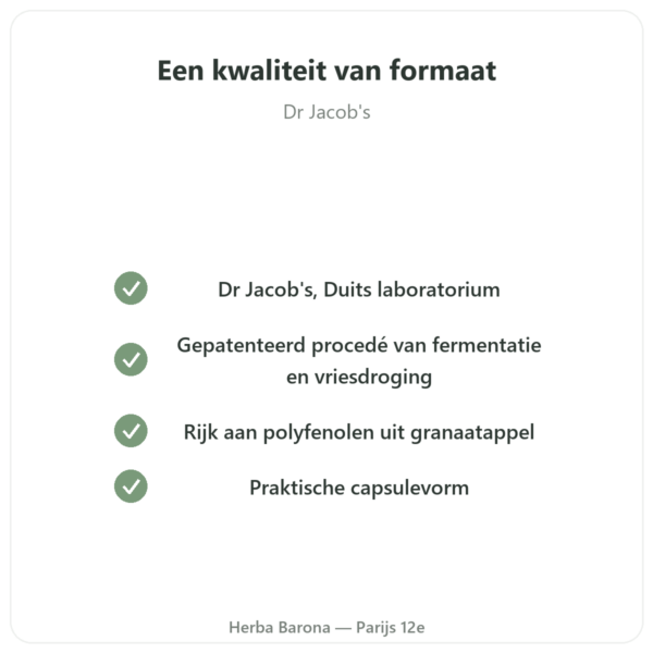 Granaprosan – Dr Jacob's – 100 capsules (granaatappelelixir in capsules) kwaliteit Paris Herba Barona